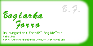 boglarka forro business card